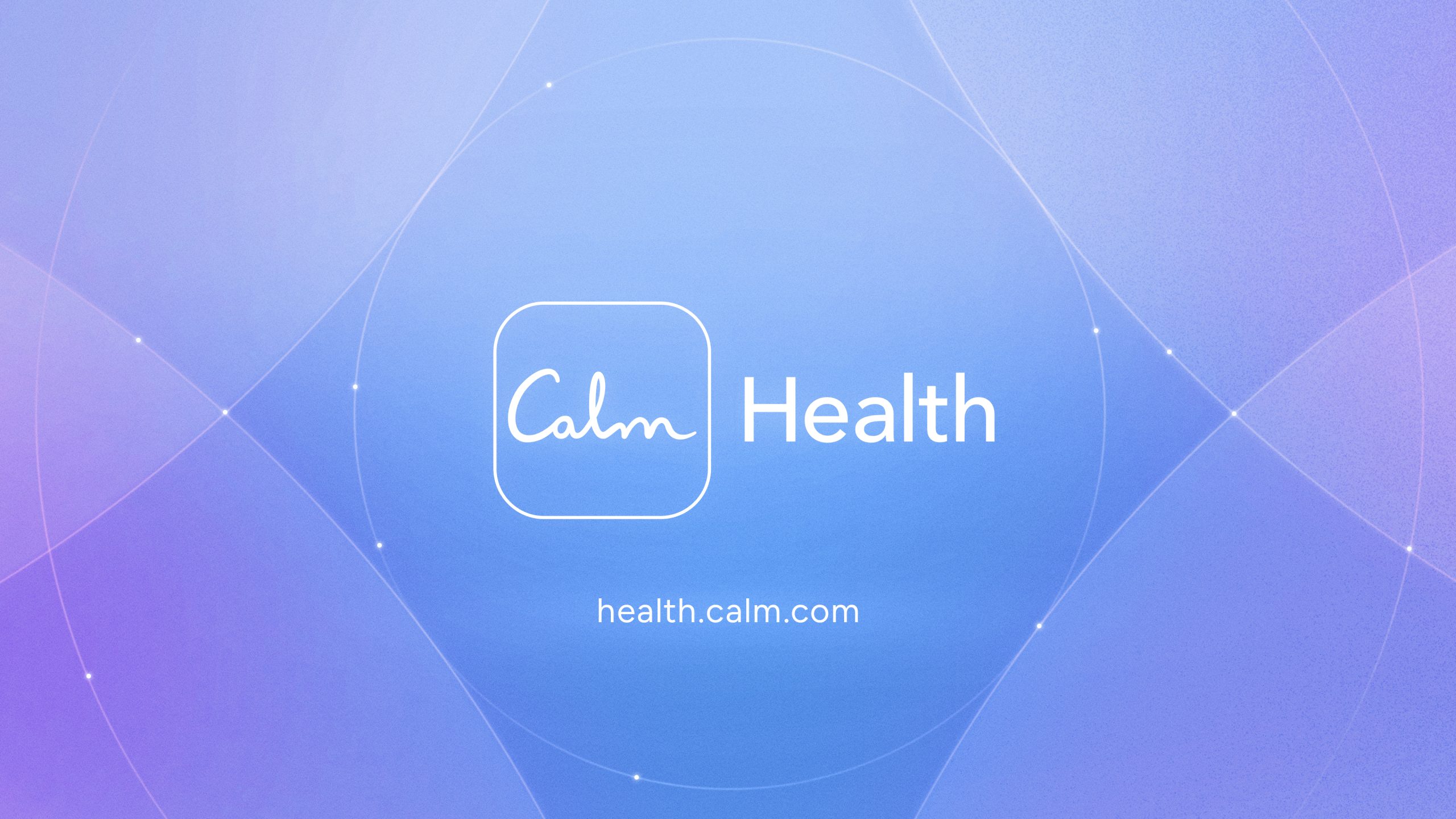 Calm Health logo card with the URL health.calm.com.